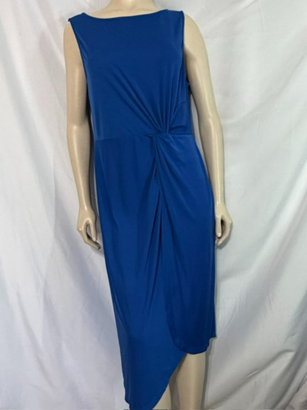 Lauren Ralph Lauren Women's Midi Front Twist Dress Royal Blue Size 14